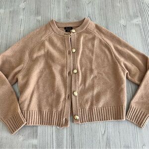 Massimo Dutti Beige Button-Up Cardigan